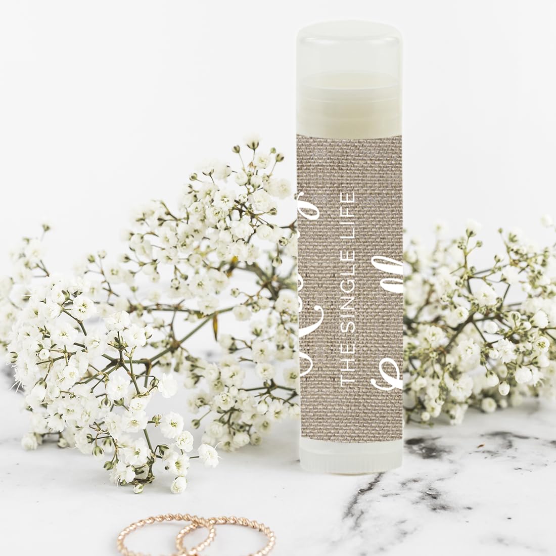 Andaz Press Bridal Shower Bachelorette Party Lip Balm Party Favors, Burlap Lace, Kissing The Single Life Goodbye, Bridesmaid Lip Gloss 12-Pack