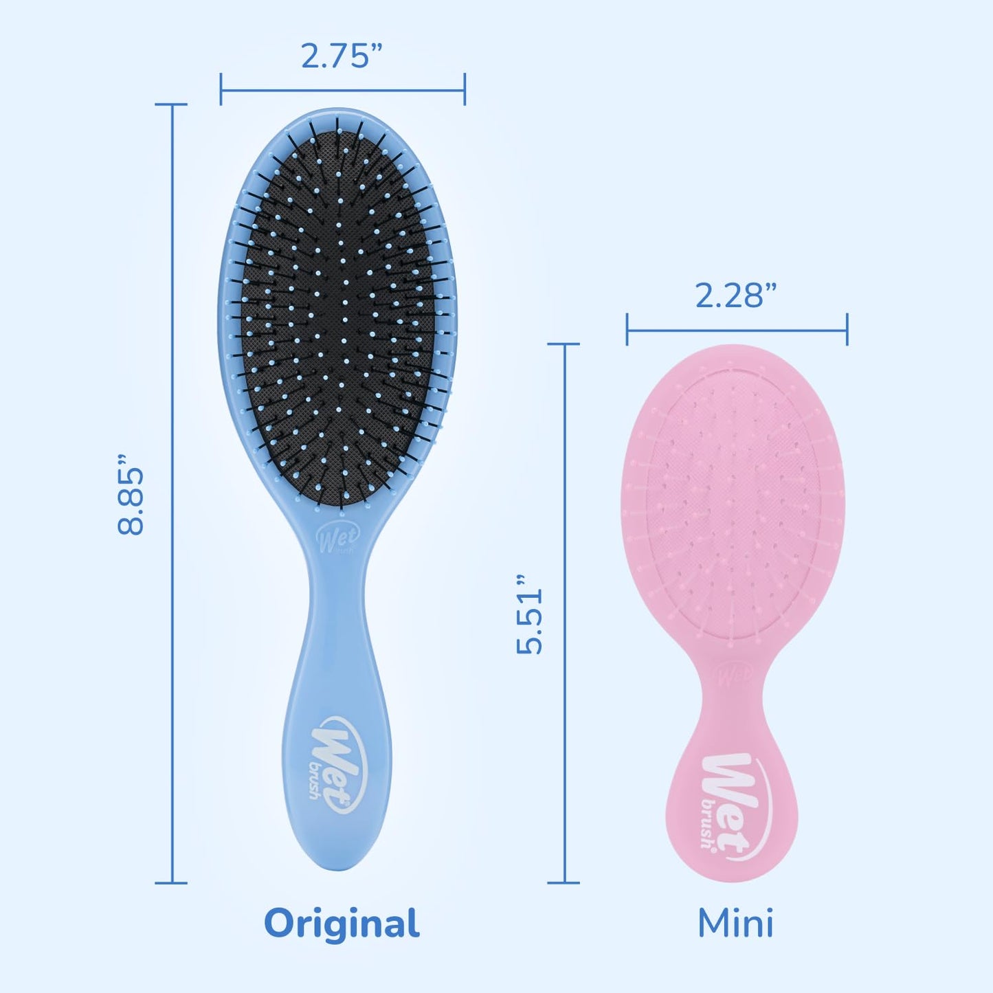 Wet Brush Detangling Brush, Original Detangler Brush (Sky) - Wet & Dry Tangle-Free Hair Brush for Women & Men - No Tangle Soft & Flexible Bristles