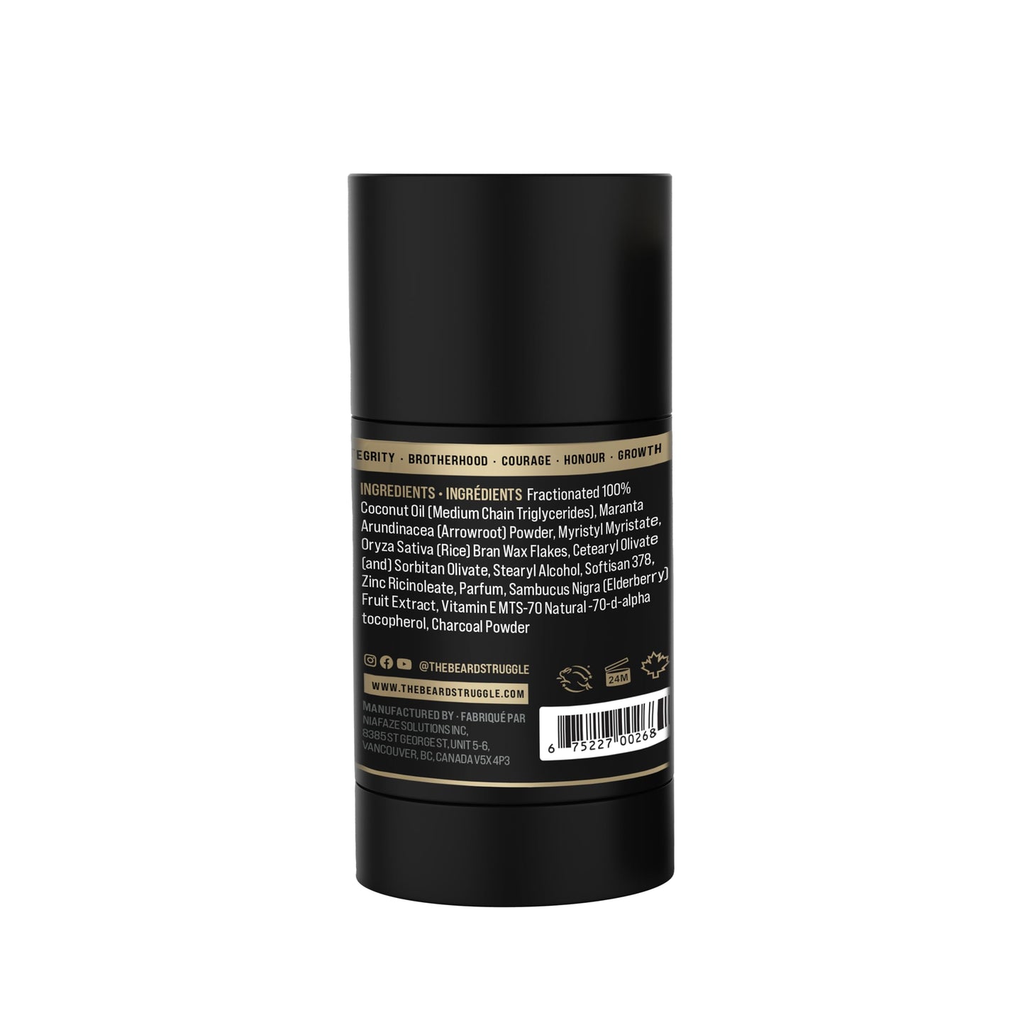 The Beard Struggle Marauder's Defense - 100% Natural Charcoal Infused Deodorant Men Aluminum Free - Gold Collection, Valhalla's Gates - 2.65 oz Beauty and Personal Care The Beard Struggle