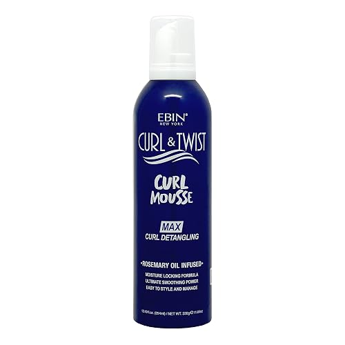 Curl & Twist Supreme Curl Detangling Mousse 12.49 fl oz/354ml Infused with Rosemary, Olive, and Castor Oil Adds Moisture to Prevent Dryness Enhances