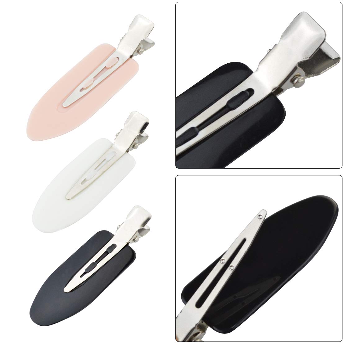 Wobe 24 Pcs No Bend Hair Clips Pin Curl Creaseless Clips No Crease Hair Clip for Hairstyle Bangs Finger Waves Makeup Application Hairdressing Hairpins