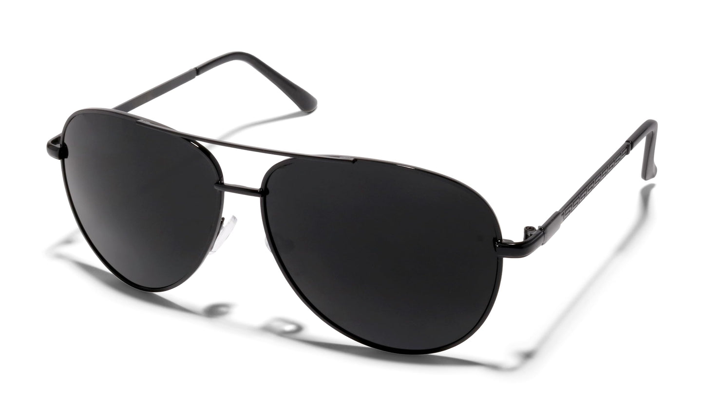 ShadyVEU Oversized Super Dark Fashion Designer Aviator Metal UV400 Mens Womens Sunglasses,Black,X-Large