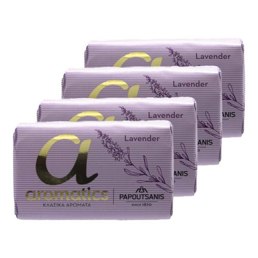 Papoutsanis Greek Aromatic Soaps - Lavender, 4 x 125gr bars Beauty & Personal Care Greekshops.com