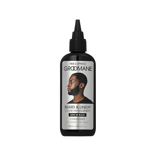 RED Pro GROOMANE Beard & Lineup Color Enhancement for Airbrush, Natural Semi-Permanent Barber Beard Dye, Long-Lasting Gray Coverage, Men Hairline