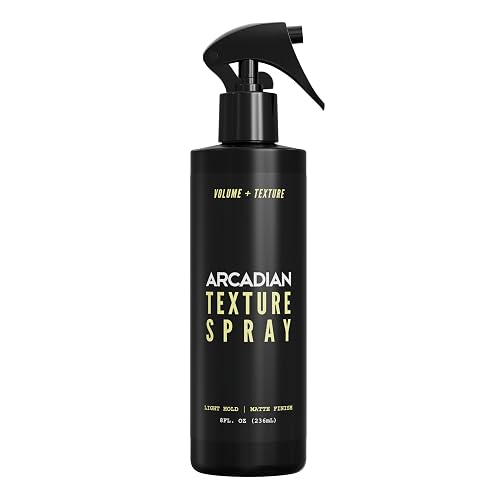 Arcadian Texture Spray - Volumizing Pre-Styler & Finisher with Aloe, Tea Tree & Peach Kernel Oil - Matte Finish, Lightweight Hold - 8 oz