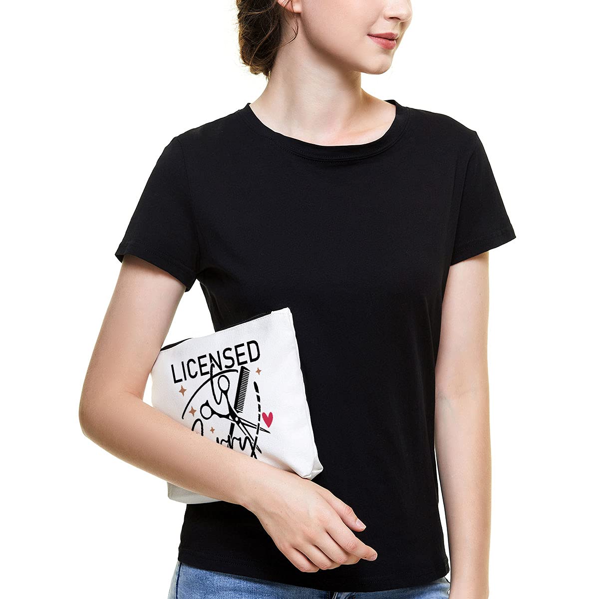 Hair Stylist Supplies Hairstylist Gift Ideas Hairdresser Gift Hairdresser & Stylist Makeup Bag- She Works Willingly With Her Hands - Gifts for Hairstylist, Salon Owner, Esthetician, Barber or Friend