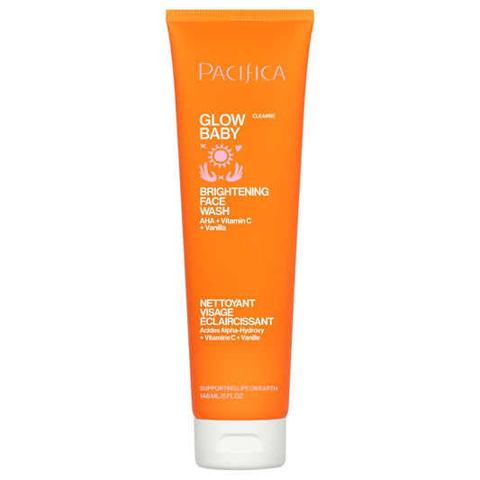 Pacifica Glow Baby Brightening Facial Cleanser 5oz - Vitamin C & Glycolic Acid (AHA) Face Wash for Radiance - Daily Cleanser for Anti-Aging