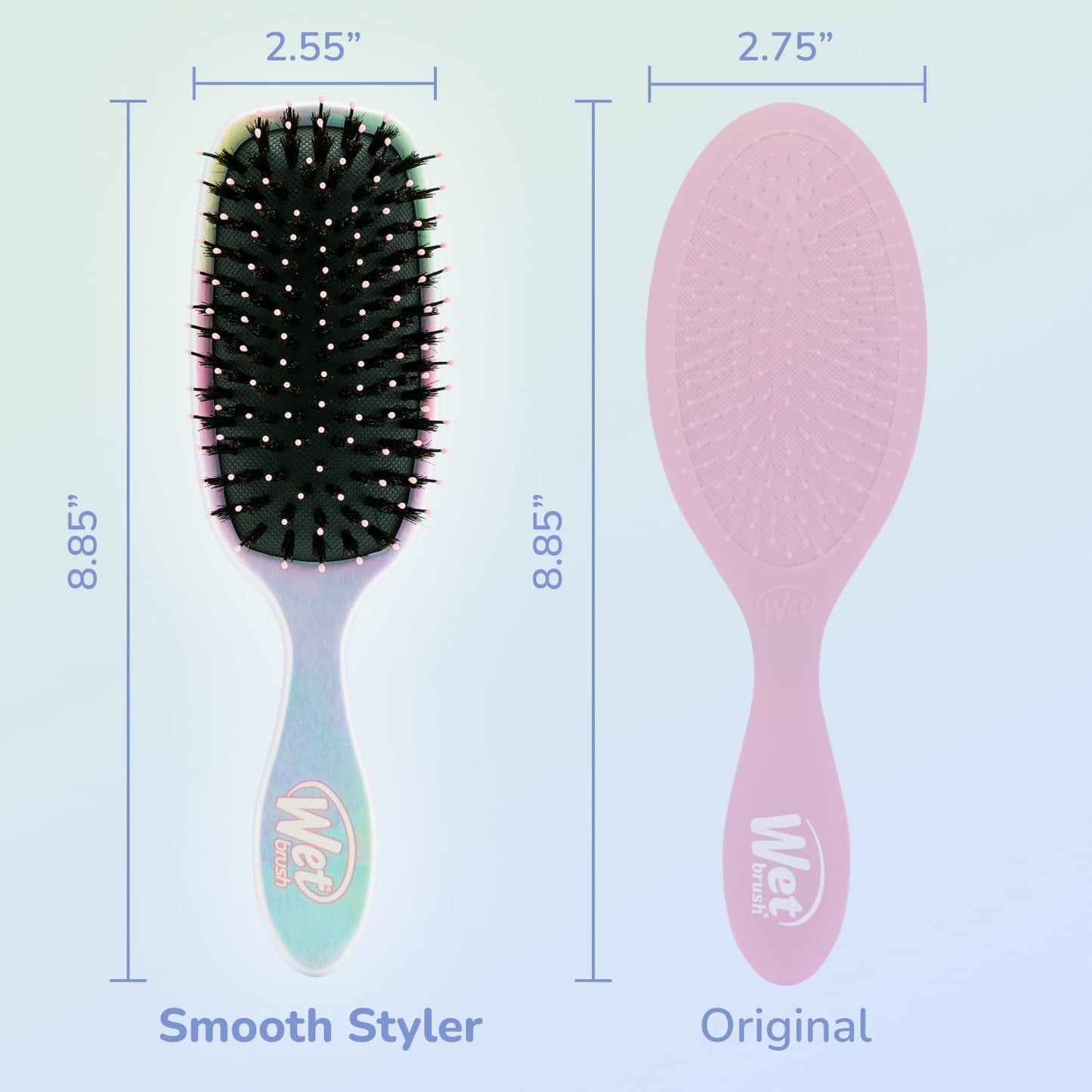 Wet Brush Shine Enhancer Color Wash Stripes, Paddle Hair Detangler Brush with Ultra-Soft Intelliflex Bristles, Infused With Natural Argan Oil, Shiny