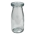 ICE N COLD 6.76 oz / 200ml Vintage Glass Bottle with Leakproof Clear Lid, Reusable & Eco-Friendly - Ideal for Milk, Juices, Smoothies, Infused Water