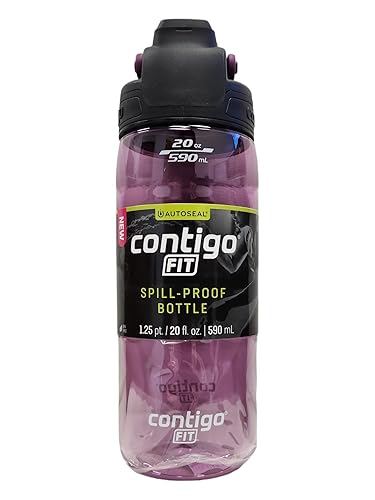 Contigo Fit Autoseal Tritan Spill-Proof Bottle, Grape, 20 Oz/1.25 Pt/590 mL