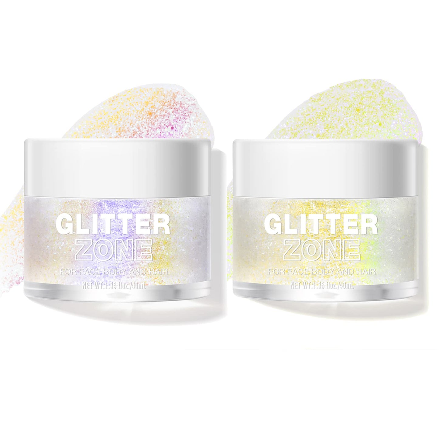 LANGMANNI Holographic Body Glitter Gel for Body, Face, Hair and Lip.Color Changing Glitter Gel Under Light. Vegan & Cruelty Free-1.35 oz (3# Neon