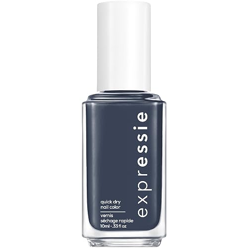 essie expressie Quick Dry Vegan Nail Polish, Charcoal Gray with Blue Undertones, Leveled Up, 0.33 Ounce Beauty & Personal Care essie