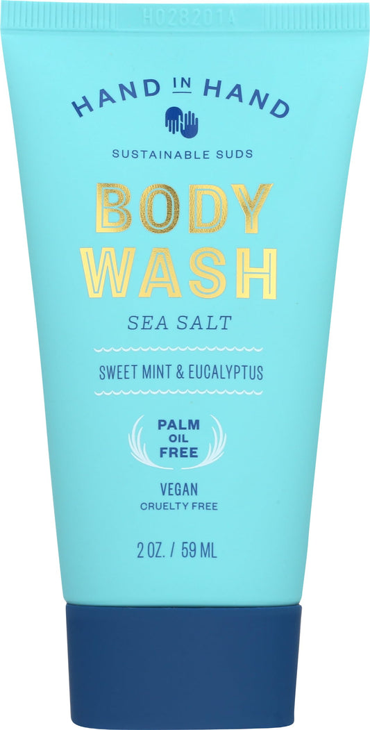 Hand In Hand, Body Wash Mini Sea Salt Sweet Mint Eucalyptus, 2 Fl Oz Beauty & Personal Care Hand in Hand