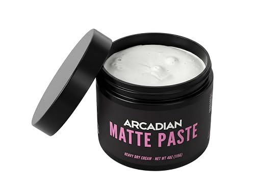 Arcadian Grooming Matte Paste Hair Clay for Men Styling - Vegan Matte Finish, Strong High Hold, 4oz