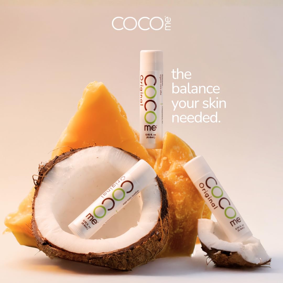 CoCo Me Beeswax Lip Balm - Organic Lip Balm with Virgin Coconut Oil & Beeswax - Natural Lip Balms & Moisturizers for Deep Lip Protection, Repair Beauty and Personal Care Coco Me
