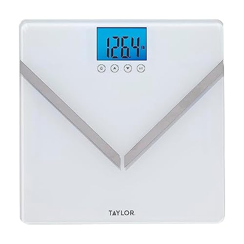 Taylor Digital Glass Body Composition Scale, Bathroom Scale for Body Weight, Measures Body Fat, Body Water, and Muscle Mass Percentages, 8 User…