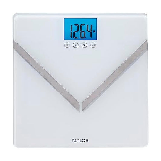 Taylor Digital Glass Body Composition Scale, Bathroom Scale for Body Weight, Measures Body Fat, Body Water, and Muscle Mass Percentages, 8 User…