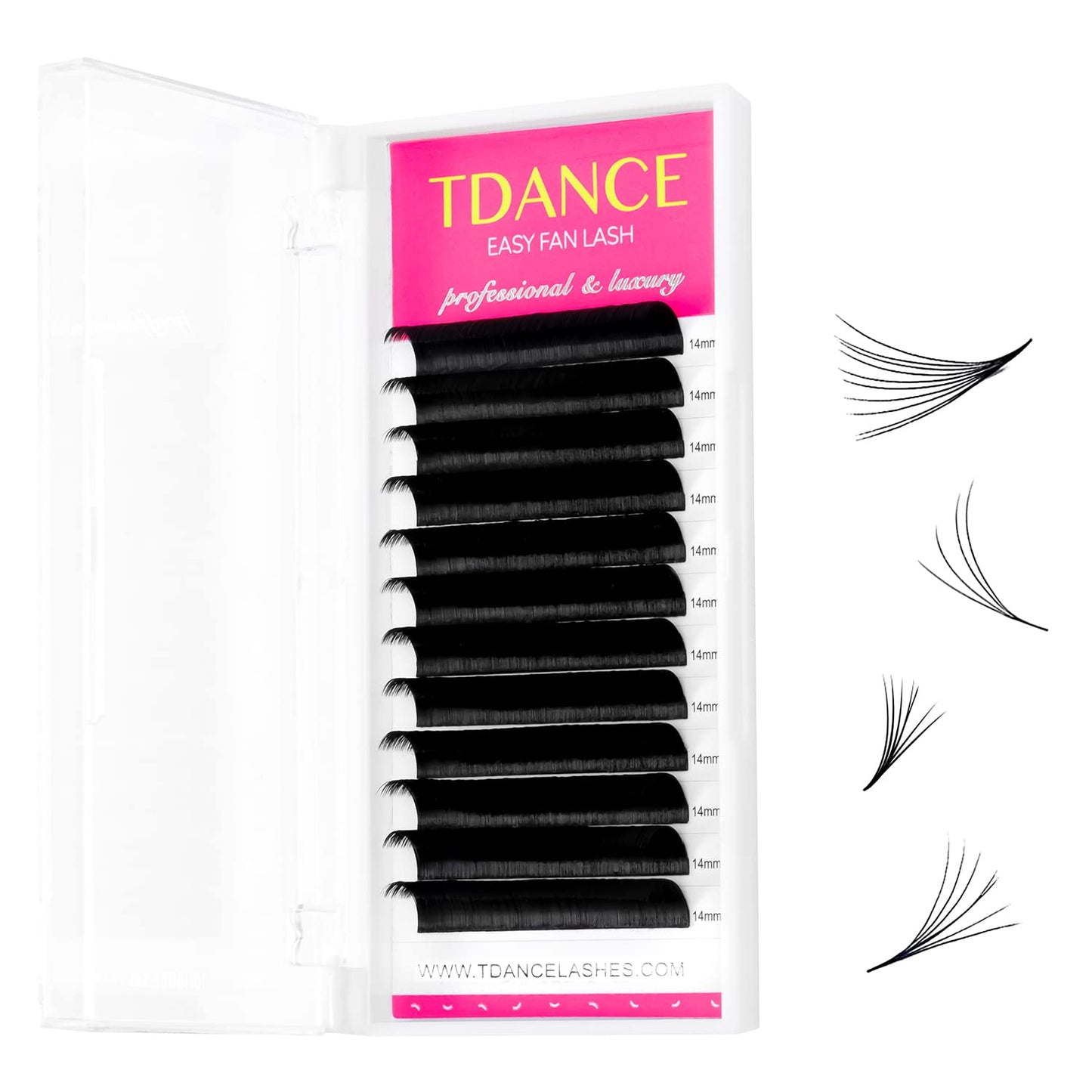 TDANCE Easy Fan Lash Extension Rapid Blooming Volume Eyelash Extensions C CC D DD J B L Curl 0.03-0.12mm Thickness Easy Fan Volume Lashes Self Fanning