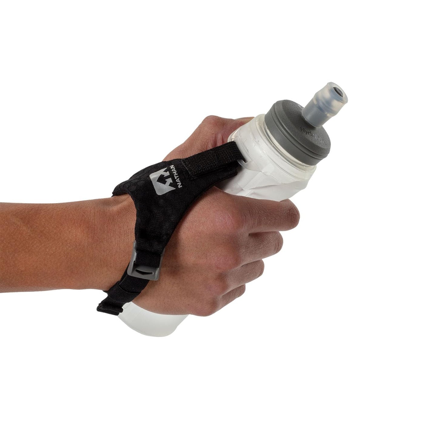 Nathan ExoShot Lite Handheld 14oz, Hydration Flask with Integrated Hand Strap, Great For Running, Cycling, Climbing, Hiking & more, 14 Oz