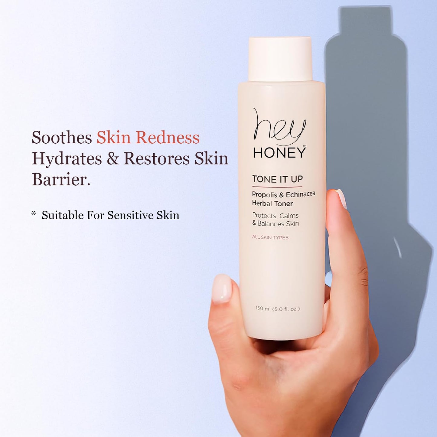 Hey Honey Tone It Up Facial Toner with Propolis Echinacea & Niacinamide | Soothes Skin Redness Hydrates & Restores Skin Barrier | Alcohol-Free Toner
