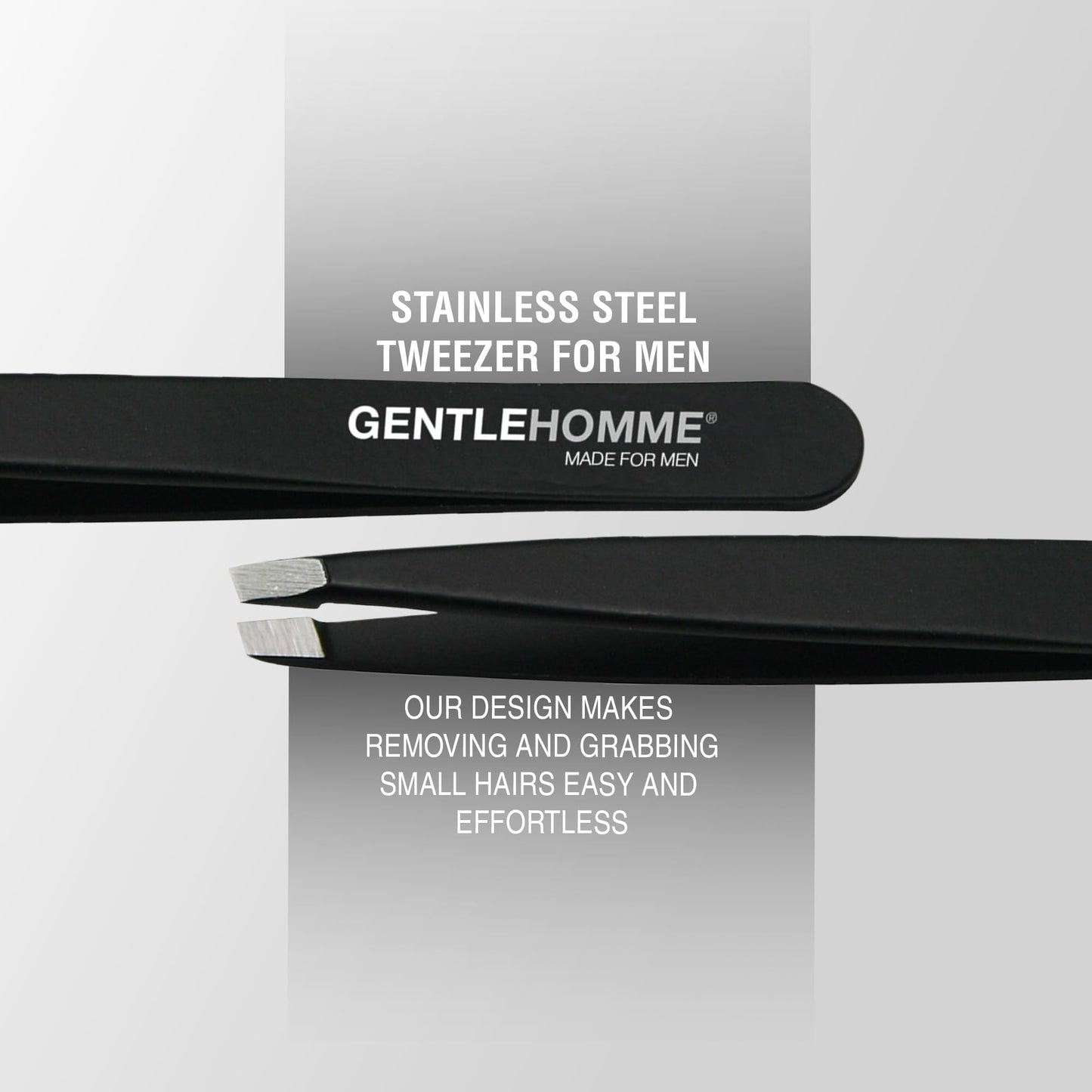 Gentlehomme - Tweezers - Men’s Beard, Eyebrow & Facial Hair Tweezers - Shape Eyebrows & Clean Up Your Beard - Designed to Grasp Thick, Coarse Hair