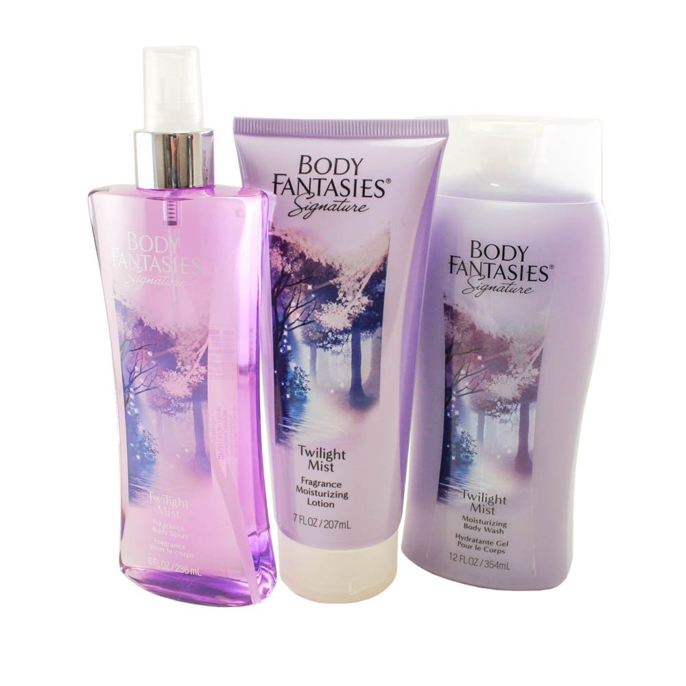 BODY FANTASIES SIGNATURE Body Fantasies Twilight Mist 3 Piece Gift Set for Women, Multi, 8/body spray 8 Ounce & body lotion 7 Ounce & body wash