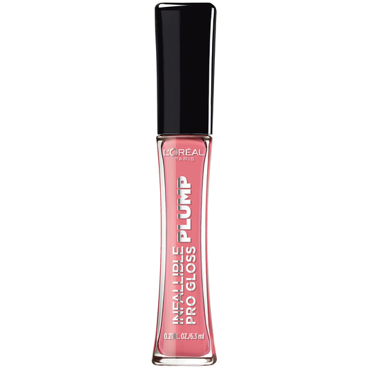 L'Oreal Paris Infallible Pro Gloss Plump Lip Gloss with Hyaluronic Acid, Long Lasting Plumping Shine, Lips Look Instantly Fuller and More Plump