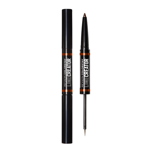 REVLON Liquid Eyeliner & Smoky Kohl Pencil, ColorStay Line Creator Eye Makeup, Waterproof & Transferproof, 152 Leathercraft, 0.004 oz