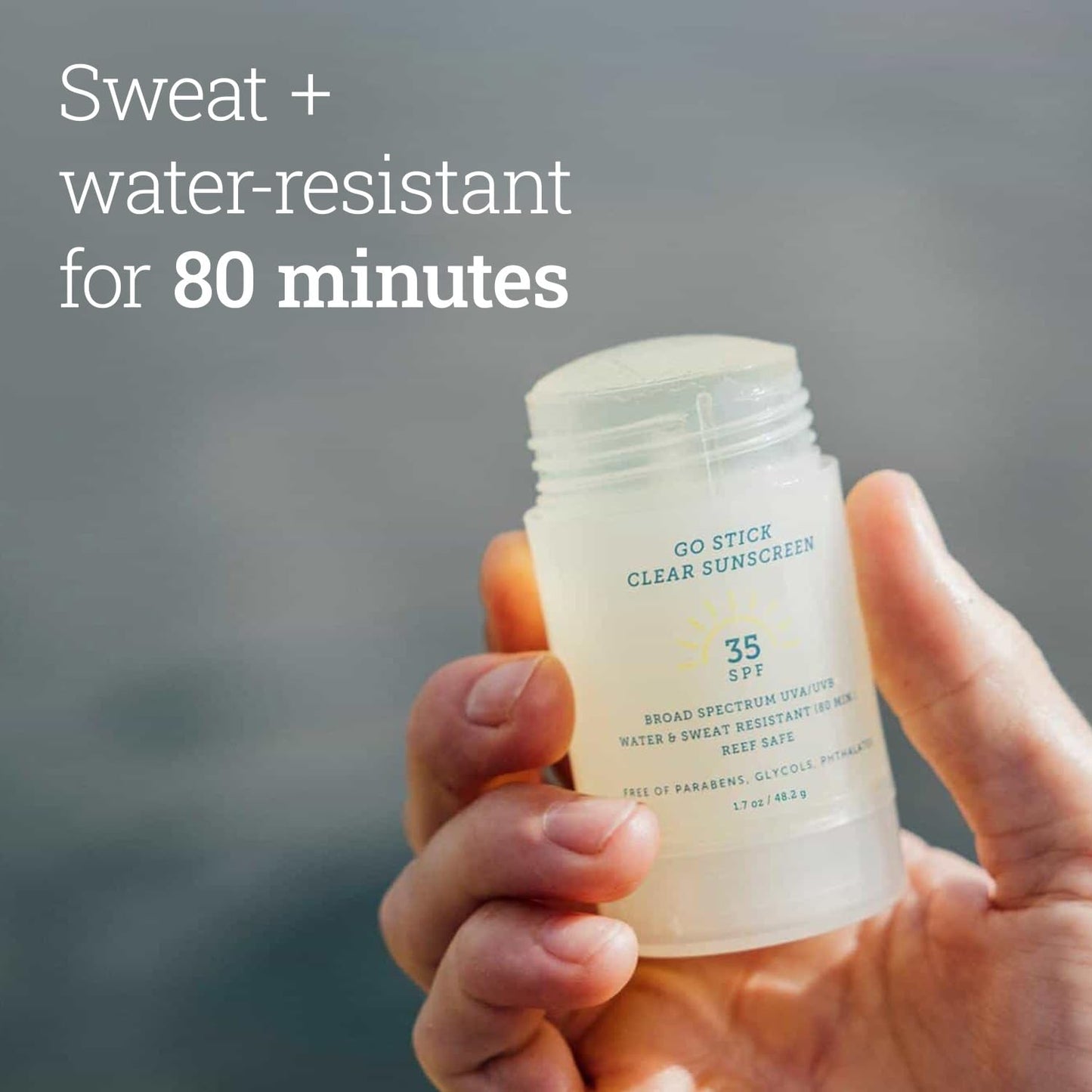 Oars + Alps Clear Face Sunscreen Stick, SPF 35 Travel Sunscreen Roll On for Face & Body, SPF Stick with Vitamin E & Antioxidants, Water & Sweat