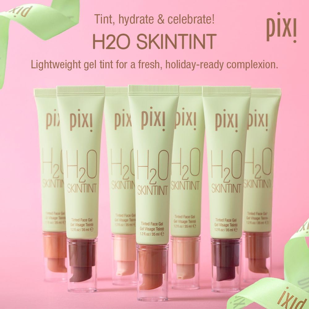 Pixi H2O SkinTint | Tinted Gel Moisturizer | Lightweight, Hydrating & Water-Resistant | Evens Tone & Reduces Redness | Chai | 1.2 fl oz/35 ml