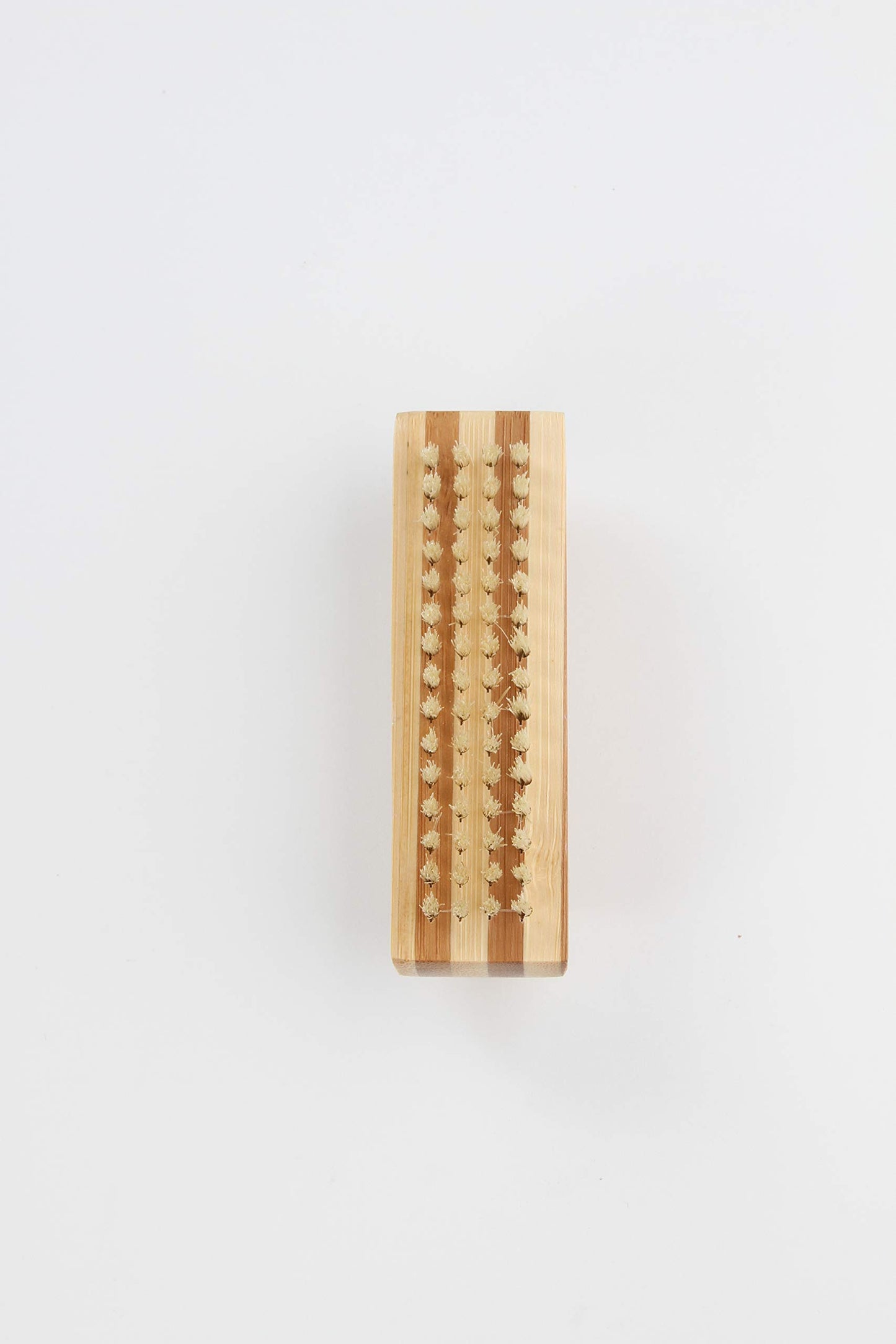 Bass Brushes | Nail Brush - Double Sided | 100% Pure Natural Bristle FIRM | Pure Bamboo Handle | Striped Finish | Model NB1 - SB Beauty & Personal Care Bass