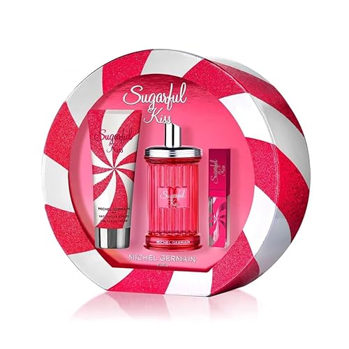 Michel Germain Sugarful Kiss Eau de Parfum, Notes of Juicy Ripe Cherries, Peony Blooms, Powdered Vanilla Sugar, 3-Piece Gift Set