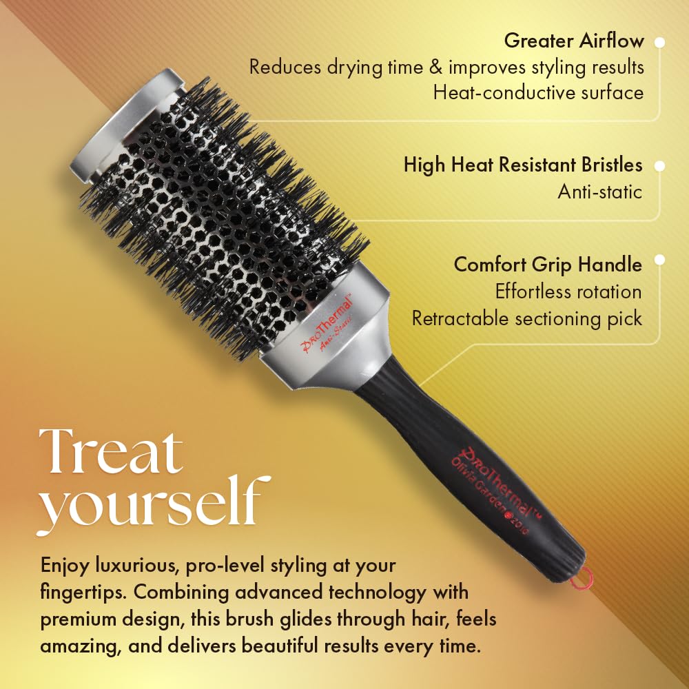Olivia Garden ProThermal Anti-Static Round Hair Brush T-53 (2 1/4")