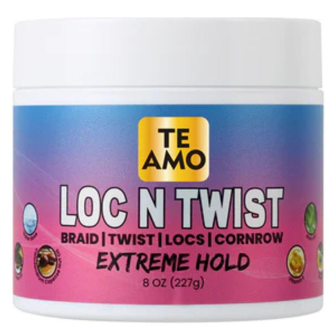 Te Amo Braiding Gel - Extreme Hold Braid | Cornrows | Long-Lasting Braiding Gel | Lock N Twist | No Flaking, High Shine for Braids, Locs, Twists