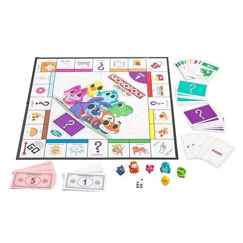 Monopoly Discover Board Game for Kids Ages 4+, Fun Game for Families, 2-Sided Gameboard for 2-4 players, 2 Levels of Play, Playful Teaching Tools…