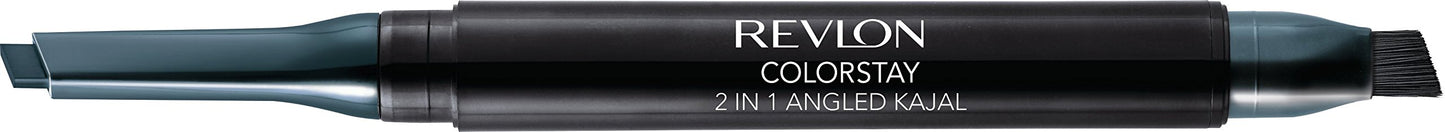 Revlon ColorStay 2-in-1 Angled Kajal Eyeliner, Waterproof Eye Makeup with Smudge Brush for Smokey Eyes, Evergreen (103), 0.01 oz