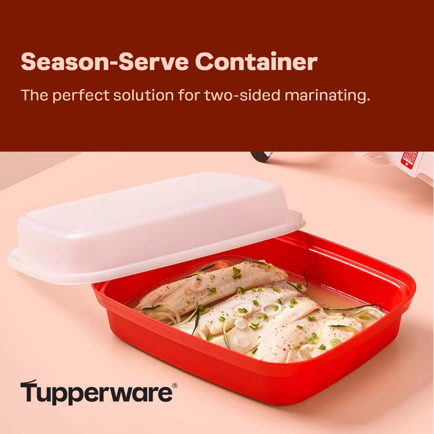 Tupperware Season-Serve Marinating Container, Dishwasher Safe and BPA Free Container (2.9 L/12.5 Cups)