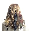 Jurxy Women Feather Hair Clips Set of 3 Handmade Boho Hippie Hair Extensions with Clip Comb Hairpin Headdress