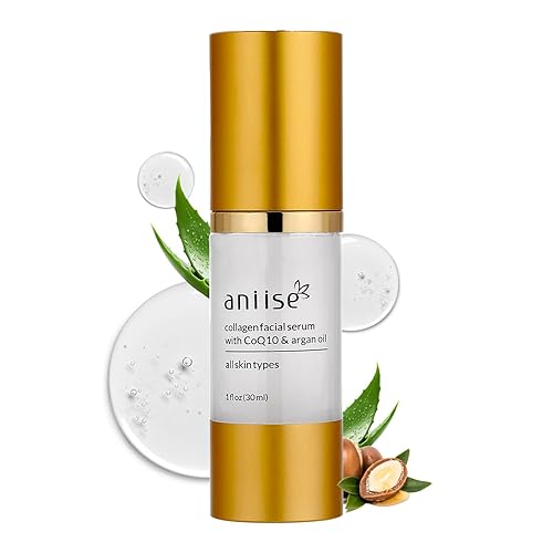 Anti-Aging Collagen Facial Serum with Hyaluronic Acid, CoQ10, Argan Oil, Vitamin C & E - Deeply Hydrates & Moisturizes - Reduces Fine Lines