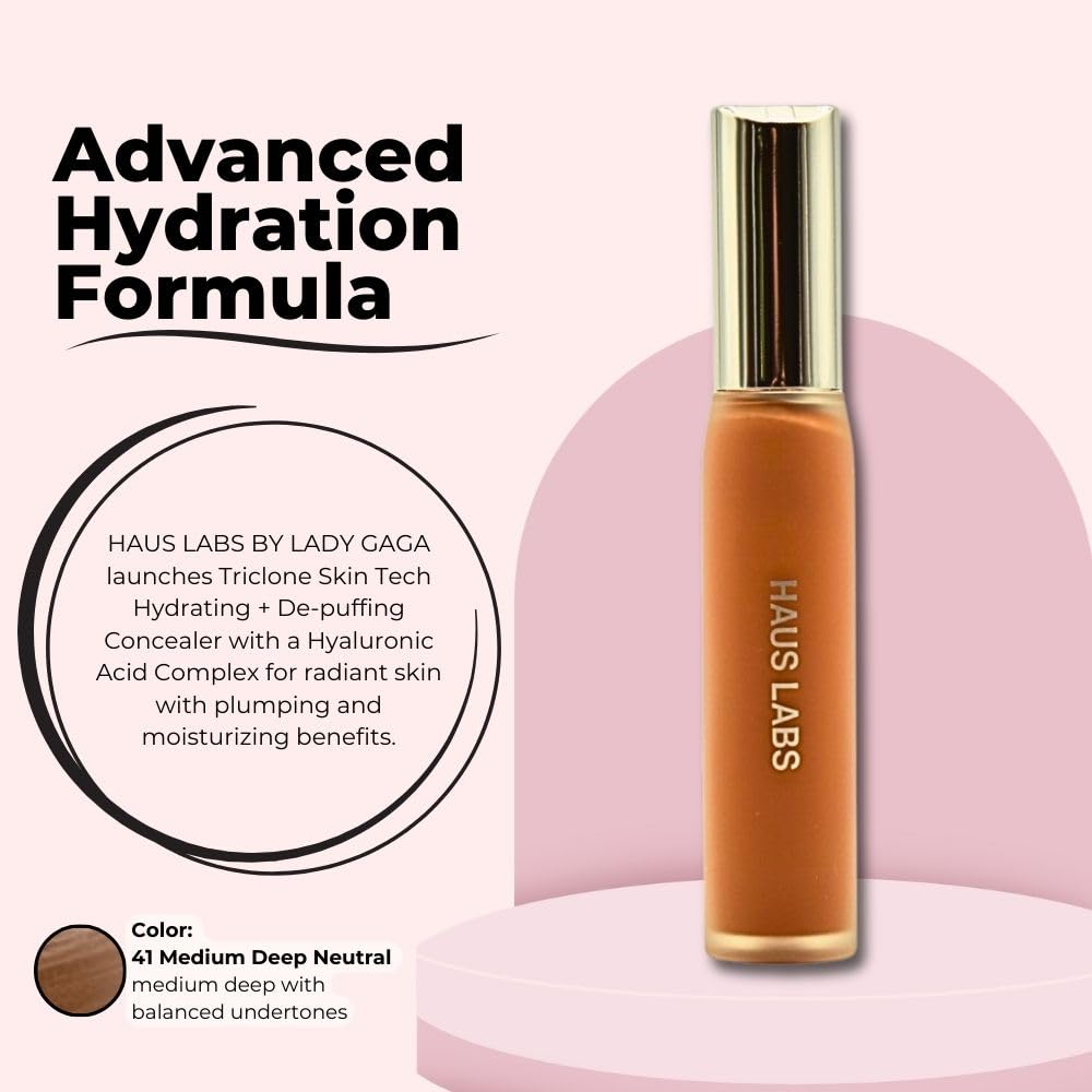 Haus Labs Triclone Skin Tech Hydrating + De-puffing Concealer with Fermented Arnica - 41 Medium Deep Neutral