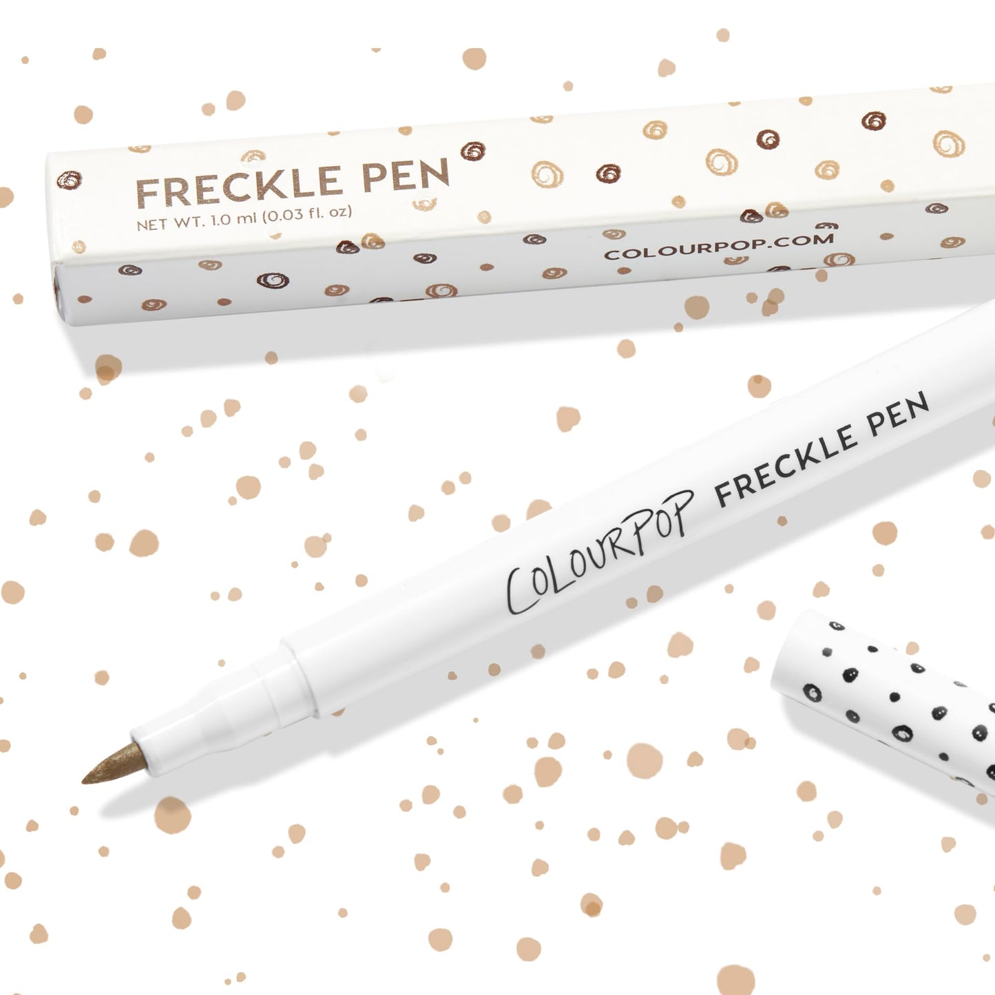 ColourPop Freckle Pen - Long-Lasting Faux Freckle Makeup with a Buildable Customizable Color - Natural Looking Fake Freckles with Soft Felt Tip