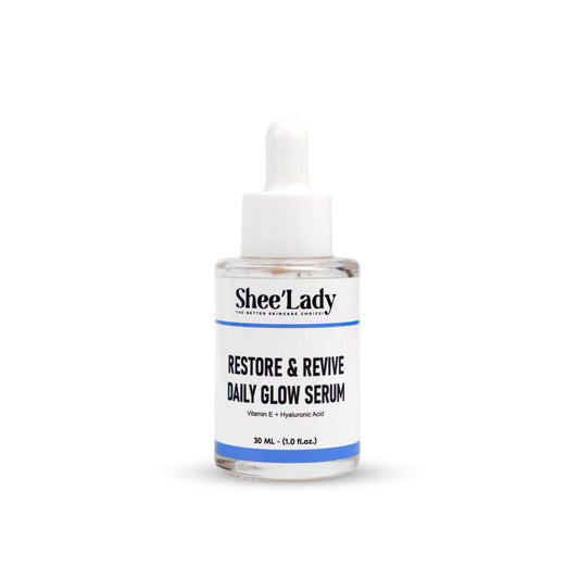 Shee'lady Restore & Revive Daily Glow Serum Daily Anti-Aging Wrinkle and Skin Tone Skin Care Treatment, Brightening Serum, Stocking Stuffers for Men