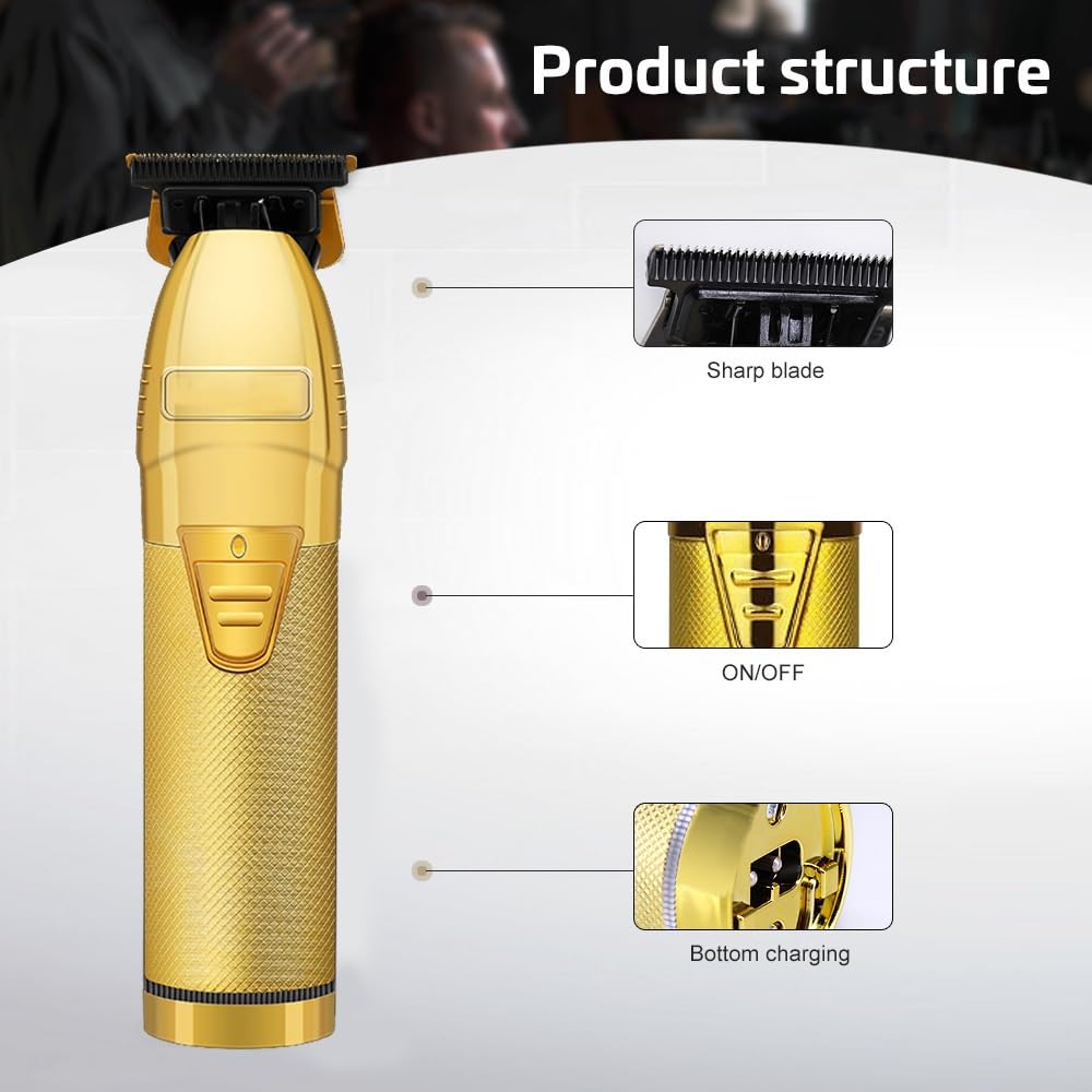 GLESVOWIO Pro Hair Clipper Professional Hair Clipper Beard Trimmer for Men Barber 0.1mm Baldhead Clippers Hair Cutting Machine Hair Cut T Blade Beauty and Personal Care GLESVOWIO