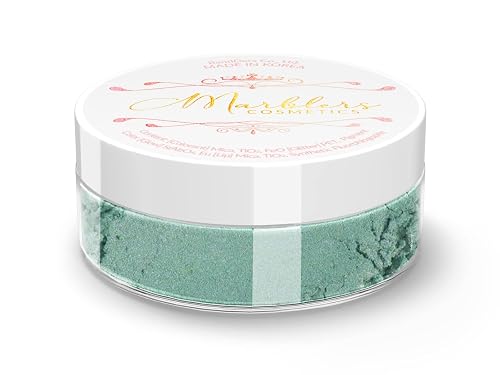 MARBLERS Fine Natural Mica Powder [Eggshell Mint] 0.11oz (3g) | Highly Pigmented | Non-Toxic, Vegan, Cruelty-Free | Eyeshadow, Body Butter, Nail