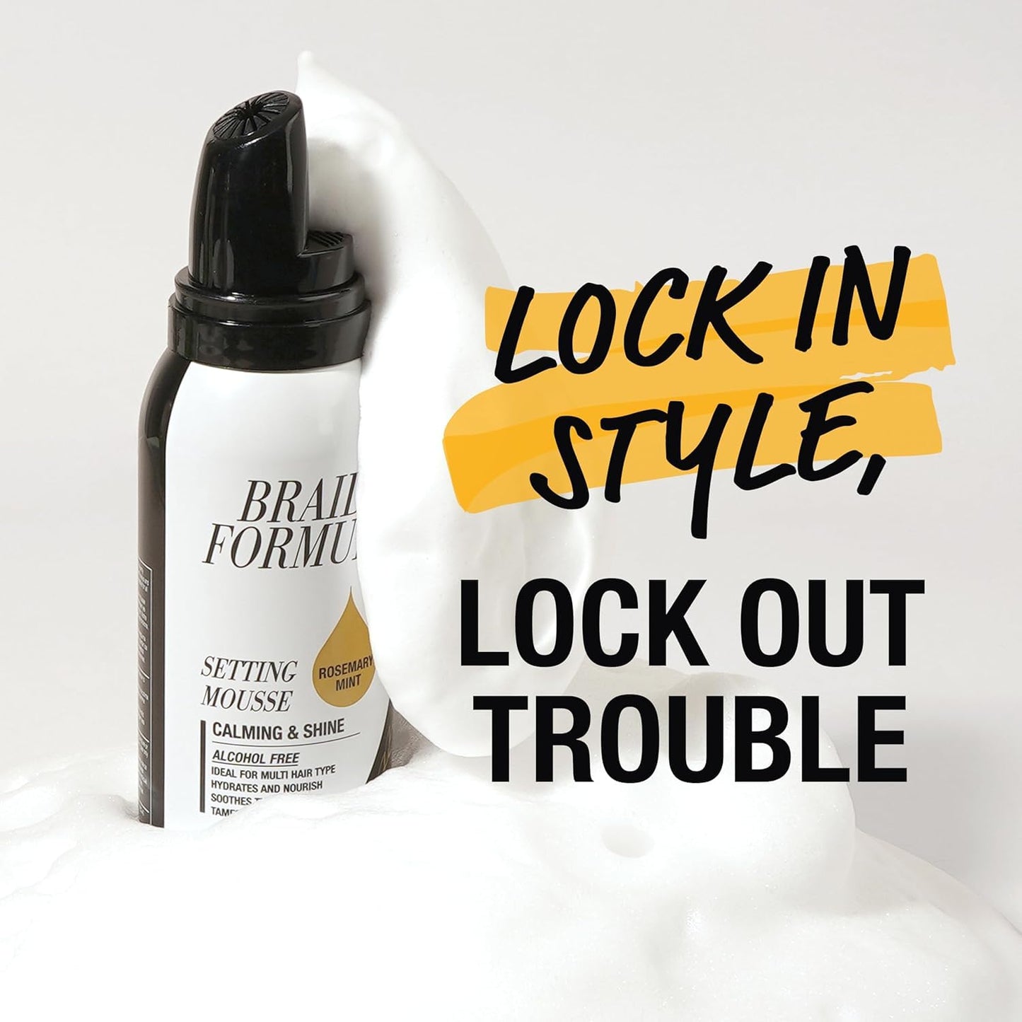 EBIN NEW YORK Braid Formula Setting Mousse (2.7 oz, Rosemary Mint + Biotin)