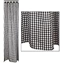 Country House Collection 32619 Small Black Check Shower Curtain. 72-inch