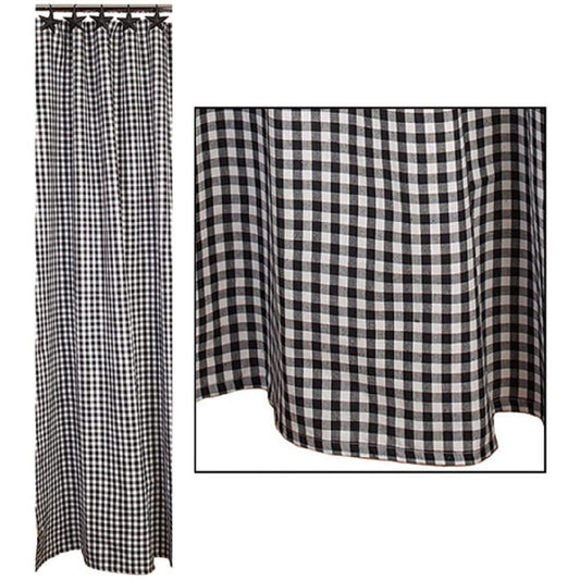 Country House Collection 32619 Small Black Check Shower Curtain. 72-inch