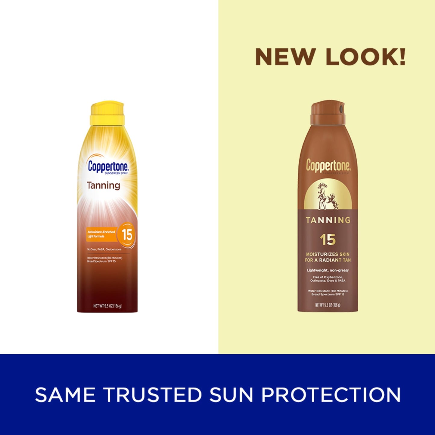 Coppertone Tanning Sunscreen Spray with Broad Spectrum SPF 15, Water Resistant Spray Sunscreen, Lightweight and Non-Greasy, 5.5 Oz