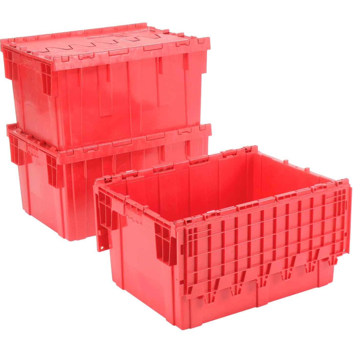Global Industrial Plastic Distribution Container With Hinged Lid, 3.8 Cu. Ft Capacity, 60 lbs. Capacity, Nestable & Stackable, 28-1/8"x20-3/4…