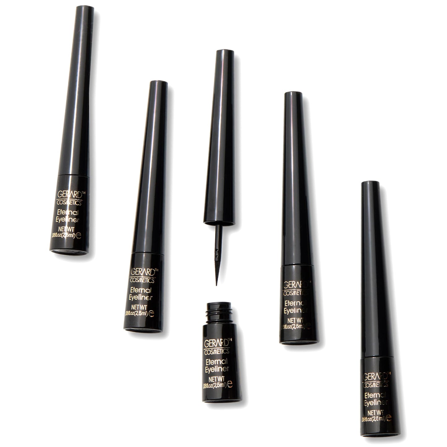 Gerard Cosmetics Eternal Eyeliner, Ultra Black Liquid Eyeliner with Fine Precision Tip Applicator, Extended Long Wear, Cruelty Free, Waterproof Smudge